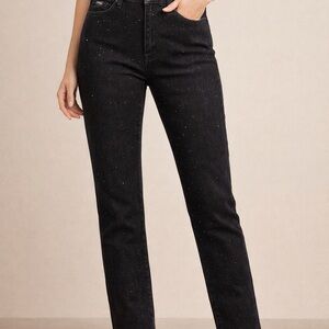 Karl Lagerfeld Dark High Rise Jeans with Studs